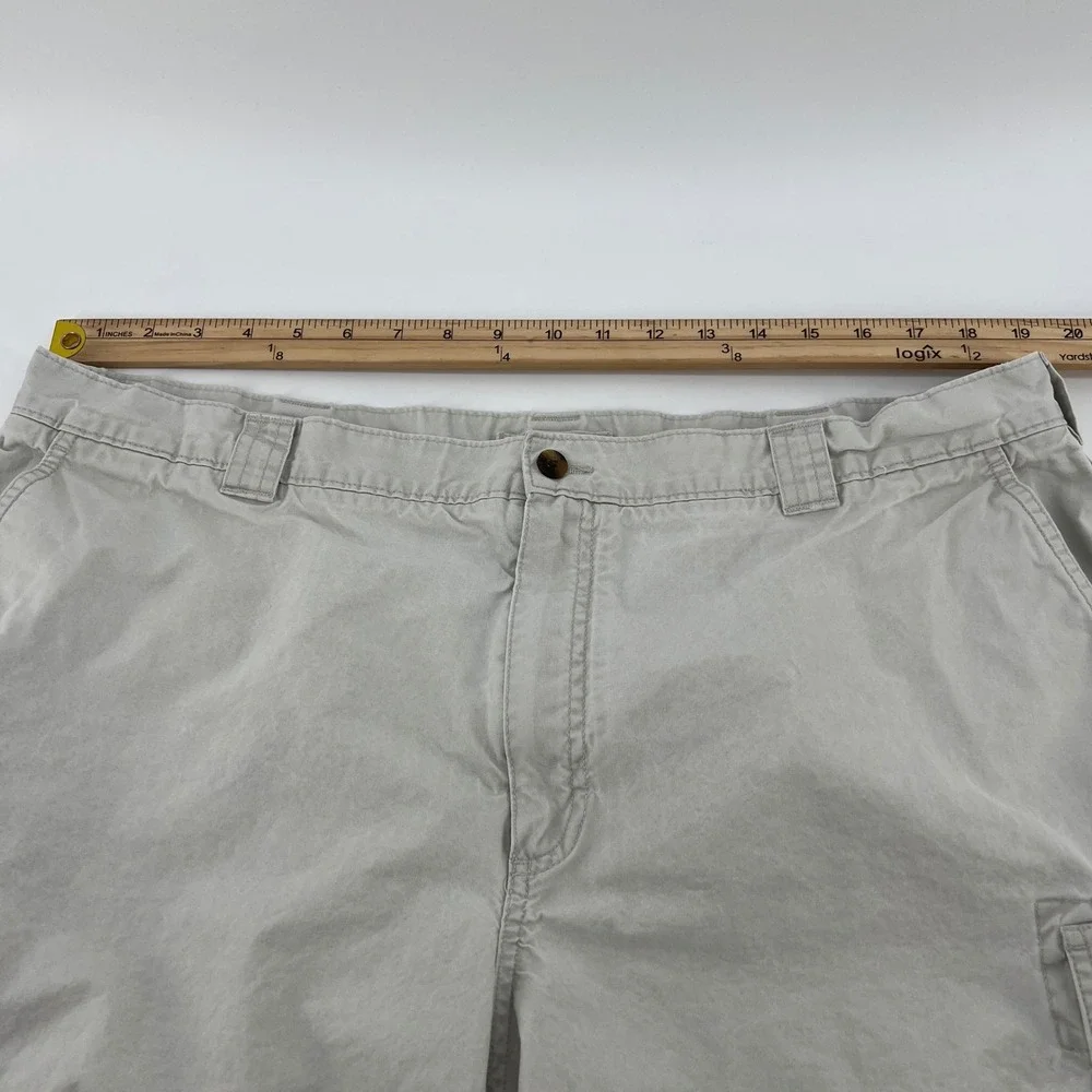 LL Bean Mens 42 Natural Fit Cargo Shorts Khaki Tan‎ Cotton